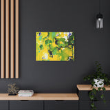 Abstract Green & Yellow Matte Canvas Print – Vibrant Modern Wall Art