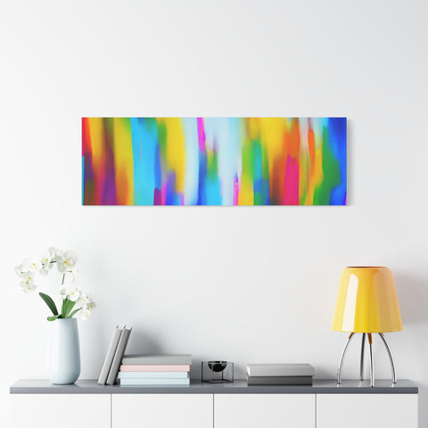 Abstract Rainbow Waves Matte Canvas Print — Vibrant Colorful Wall Art