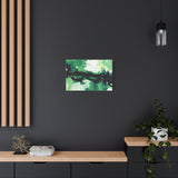 Abstract Green Brushstroke Canvas Print