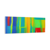 Abstract Rainbow Blocks Matte Canvas Print