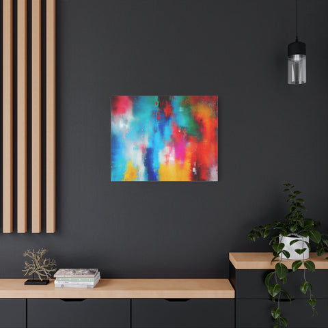 Vibrant Abstract Color Splash Matte Canvas Print