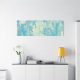 Abstract Aqua Brushstroke Canvas Print — Coastal Blue Wall Art