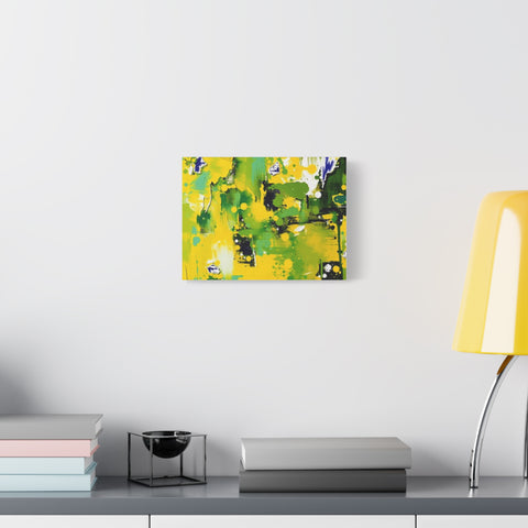 Abstract Green & Yellow Matte Canvas Print – Vibrant Modern Wall Art