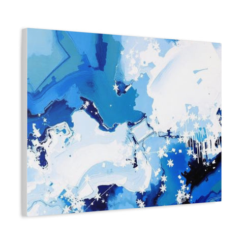Abstract Blue Galaxy Canvas Print — Matte Stretched Wall Art