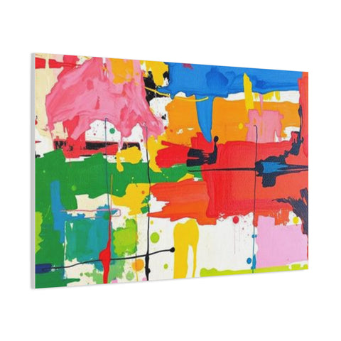 Abstract Color Splash Matte Canvas Print — Vibrant Modern Wall Art
