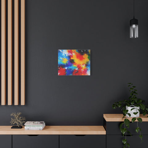 Abstract Color Splash Matte Canvas Print — Vibrant Stretched Wall Art
