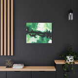 Abstract Green Brushstroke Canvas Print