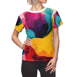 Abstract Color Splash Women's Tee — Vibrant All-Over Print