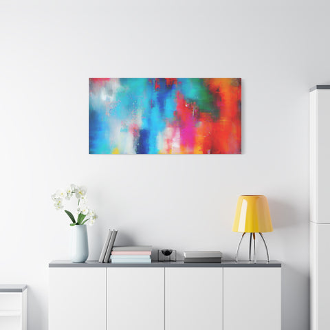 Vibrant Abstract Color Splash Matte Canvas Print