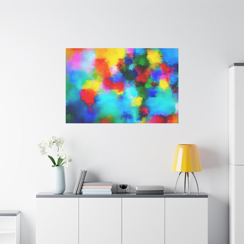 Abstract Rainbow Splash Matte Canvas Print