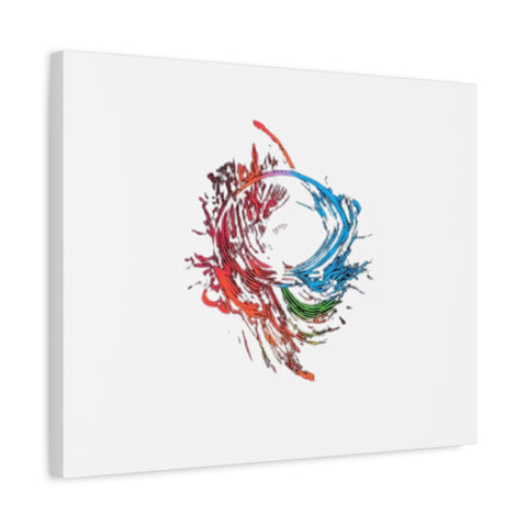 Abstract Color Splash Canvas Print — Modern Watercolor Circle Art on Matte Stretched Canvas