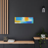 Abstract Color Field Matte Canvas Print — Vibrant Blue, Yellow & Red Stretched Wall Art