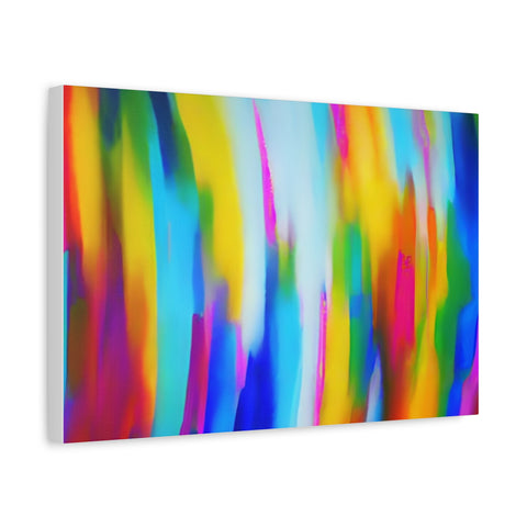 Abstract Rainbow Waves Matte Canvas Print — Vibrant Colorful Wall Art