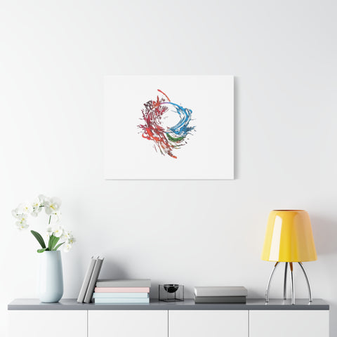 Abstract Color Splash Canvas Print — Modern Watercolor Circle Art on Matte Stretched Canvas