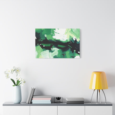 Abstract Green Brushstroke Canvas Print