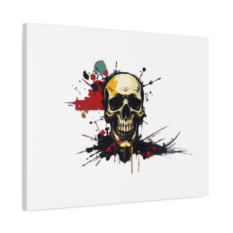 Skull Splash Art Canvas — Grunge Skull Wall Decor, Edgy Gothic Home Accent