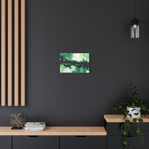 Abstract Green Brushstroke Canvas Print