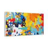Abstract Splash Colorful Matte Canvas Wall Art – Vibrant Modern Stretched Print