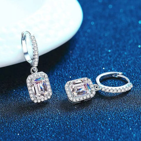 1 Carat 925 Sterling Silver Moissanite Drop Earrings