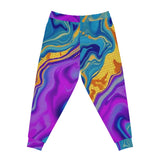 Colorful Marble AOP Joggers — Abstract Purple & Teal Athletic Pants