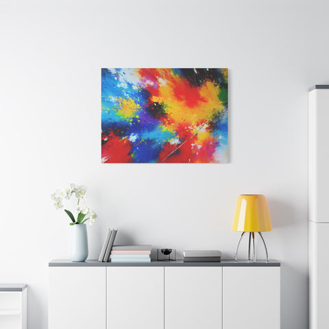 Abstract Color Splash Matte Canvas Print — Vibrant Stretched Wall Art