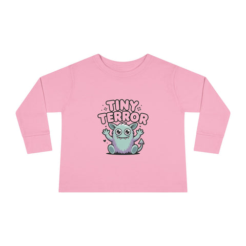 Toddler Tee — "Tiny Terror" Cute Monster Long-Sleeve Shirt