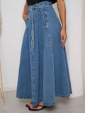 High-Waisted Denim Skirt