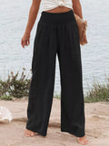 Smocked High Waisted Wide Leg Pants