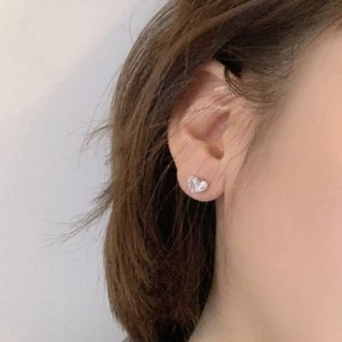 2 Carat 925 Sterling Silver Moissanite Heart Earrings