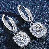 1 Carat Moissanite 925 Sterling Silver Drop Earrings