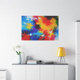 Abstract Color Splash Matte Canvas Print — Vibrant Stretched Wall Art