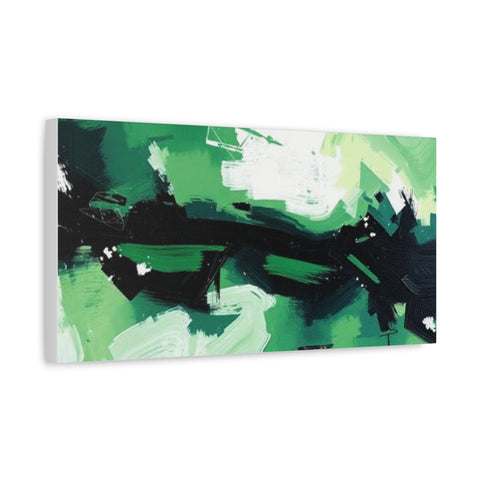 Abstract Green Brushstroke Canvas Print