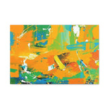 Abstract Orange & Green Canvas Art — Vibrant Modern Wall Decor