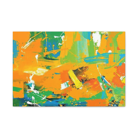 Abstract Orange & Green Canvas Art — Vibrant Modern Wall Decor
