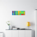 Abstract Rainbow Blocks Matte Canvas Print
