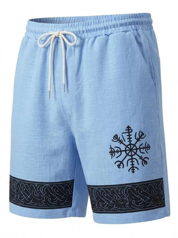 Men's Full Size Linen Blend Drawstring Shorts Plus Size