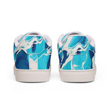 Blue Marble Low-Top Sneakers — Men's Casual Leather Shoes