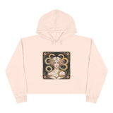 Art Nouveau Medusa Crop Hoodie — Vintage Goddess Graphic