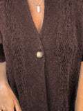 Full Size One Button Openwork Cardigan Plus Size