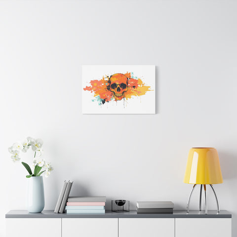 Skull Art Canvas Print – Vibrant Paint-Splash Skull Wall Decor