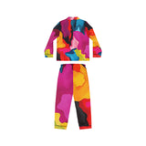 Satin Pajamas — Vibrant Abstract Color Splash Sleep Set