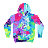 Kids' Neon Splash Hoodie – Colorful Abstract All-Over Print