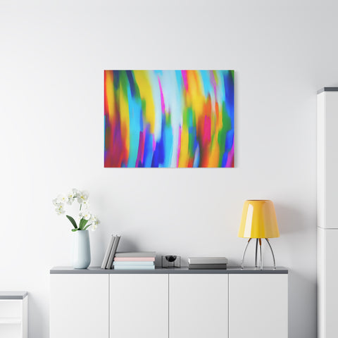 Abstract Rainbow Waves Matte Canvas Print — Vibrant Colorful Wall Art