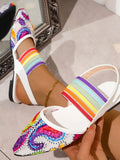 Contrast Point Toe Slingback Sandals