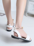 Pearl Embellished Flat Sandals