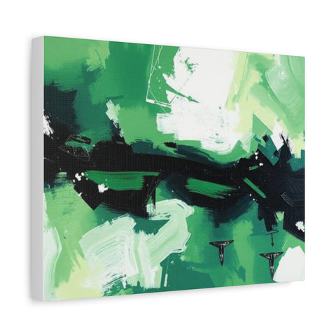 Abstract Green Brushstroke Canvas Print