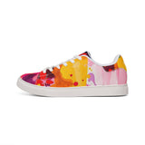 Color Splash Leather Sneakers — Men's Low-Top Abstract Paint Design