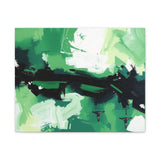 Abstract Green Brushstroke Canvas Print
