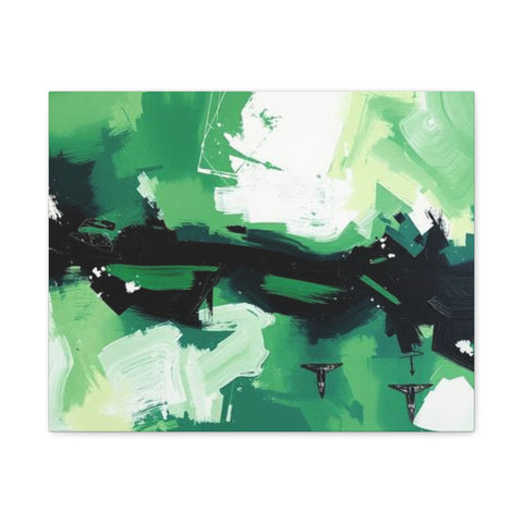 Abstract Green Brushstroke Canvas Print