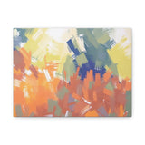 Abstract Colorful Brushstroke Matte Canvas Wall Art – Vibrant Orange & Green Stretched Print